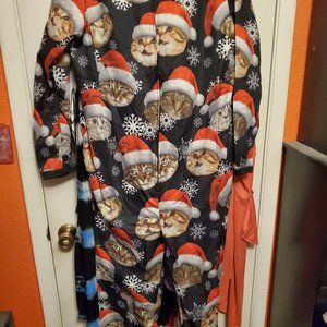 Ladies Ultimate Christmas Cat Onesie Pajamas
